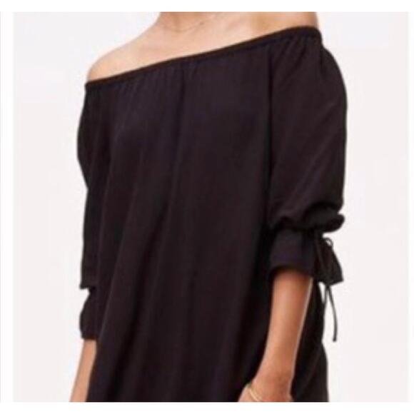Ann Taylor LOFT Petite Black Off The Shoulder Mini Dress Size XS NWT $89 - Picture 9 of 10